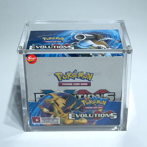 SHP tùy chỉnh rõ ràng Acrylic Pokemon TCG evolutions Booster box bộ sưu tập thẻ trò chơi phiên bản tiếng anh hiển thị trường hợp với nắp từ - Product Image 1