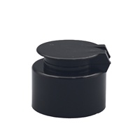 Prix usine 20/410 24/410 28/410 Lisse Noir En Plastique PP Lotion Shampooing Corps Gel Lavage Bouteilles Flip Top Bouchons À Vis