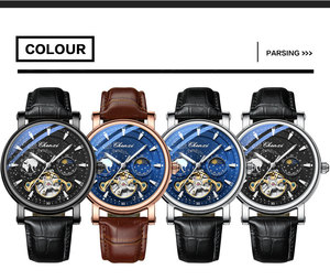 <span class=keywords><strong>CHENXI</strong></span> 8872 Montre Homme Entièrement Automatique en Cuir Véritable, Évidée, Étanche et Lumineuse, Montre-bracelet Sport Mécanique pour Homme - Product Image 6
