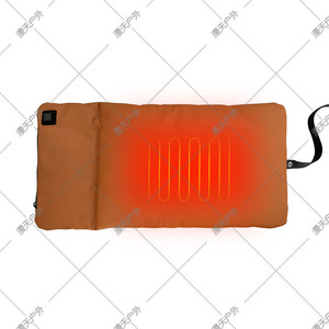 Cojín Calefactor Plegable Rectangular Gris Naranja de Poliéster para Silla de Camping, Almohadilla Térmica Portátil para Exteriores con Temperatura Ajustable - Product Image 5