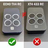 Télécommande de portail électrique ECHO TX4 RC 433 MHz 6100334, fonctionne avec la télécommande de porte de garage BRAVO TX4 BRAVO TE4433H