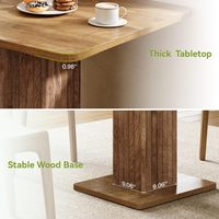 Table de cuisine compacte 35,43 po (L) x 31,5 po (L), petite table à manger pour 2 à 4 personnes avec base cannelée, table de dîner moderne style ferme