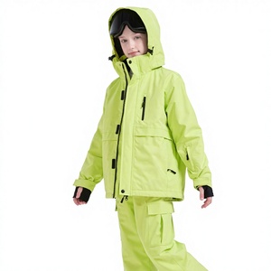 Conjunto de Traje de Esquí para Niños y Niñas, Invierno, Exterior, Impermeable 20.000 mm, Tela Oxford T400, Cálido y Grueso, Doble Capa para Esquí - Product Image 1