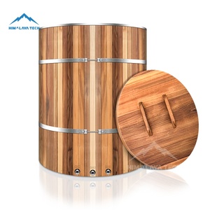 อ่างน้ำแข็งเชิงพาณิชย์ทำจากไม้ซีดาร์แดง FSC และสแตนเลส 304 พร้อมเครื่องทำความเย็น WiFi 1HP สปาสำหรับกลางแจ้งทุกสภาพอากาศ เหมาะสำหรับโรงแรมและรีสอร์ท - Product Image 4