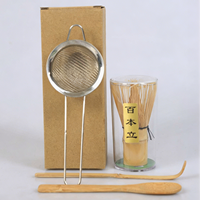Ensemble de fouets à matcha en bambou faits à la main, 4 pièces, 80/100/120 dents, Chasen manuel japonais, kit cadeau pour poudre de thé matcha