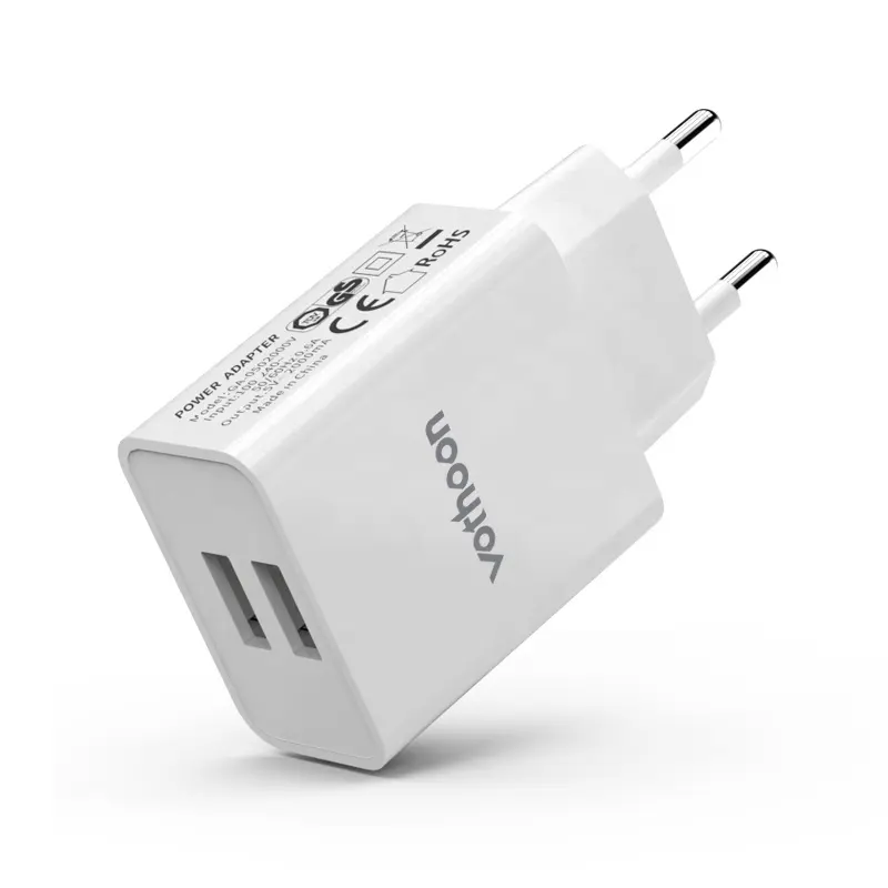 US/EUプラグ携帯電話充電充電器をサポート携帯電話用デュアルUSB-AアダプターUSB壁充電器