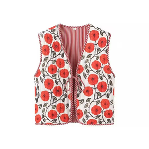 Chaleco Estilo Bohemio para Mujer, Chaleco sin Mangas con Estampado Floral, Moderno y Vintage, para la Temporada de Aire Libre - Product Image 5