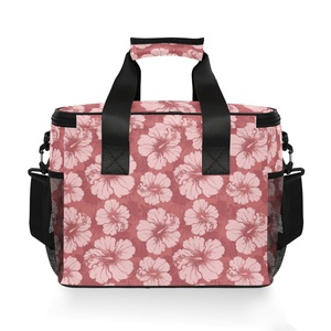 Aloha Custom Hawaiian Hibicus Large Camping Picnic Beach Insulated Lunch Box Leak Proof Waterproof Collapsible Free Cooler Bag - Product Image 2