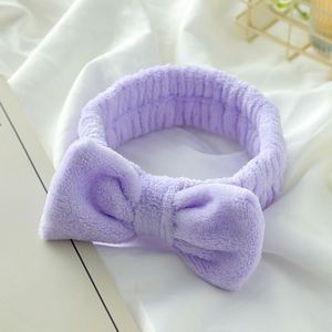 Korean Style Bowknot <b>Headband</b> Women Soft Plush Face Wash Hair Band Candy Color Skincare Spa Makeup Beauty Hair Accessories - Product Image 4