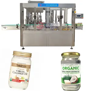 Automatic Pineapple Jam Strawberry Jam Glass Jar Filling Machine With Labeling Machine Coconut Oil Filling Line