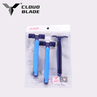 Rasoir de sécurité manuel jetable CLOUD pour hommes avec lames en acier inoxydable, triple lame, couleur et emballage personnalisés