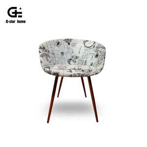 Nórdicos <span class=keywords><strong>Silla</strong></span> de comedor tela <span class=keywords><strong>blanca</strong></span> café ocasional <span class=keywords><strong>silla</strong></span> con patrón de moda comedor <span class=keywords><strong>silla</strong></span> moderna - Product Image 2