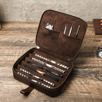 Boîte de rangement vintage en cuir Crazy Horse pour bracelets de montre, étui de voyage personnalisé pour organiser et présenter les bracelets de montre, avec espace pour outils.