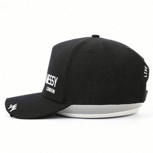 Best Selling Products 5 Panel Adult Men Structured 100 % Cotton Black Distressed 3D Embroidered Baseball <b>Hat</b> - Product Image 3