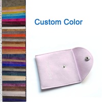 Pochette à bijoux en velours personnalisée de luxe avec bouton pression, sac de rangement portable pour bagues, boucles d'oreilles, colliers