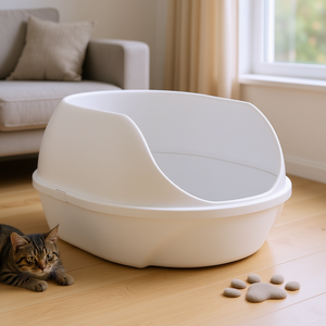 Bandeja Sanitaria para Gatos Simao con Borde Extra Alto, 48 x 30 x 58 cm, Blanca - Product Image 3