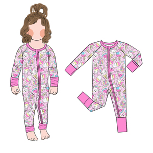 ชุดรอมเปอร์มีซิปสำหรับเด็กหญิงและเท้ามีซิป2ทางสำหรับฤดูใบไม้ผลิและใบไม้ร่วง - Product Image 2