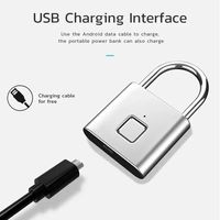 Cadenas de voyage haute sécurité étanche avec lecteur d'empreintes digitales intelligent en alliage de zinc