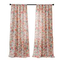Nouveaux rideaux occultants de luxe prêts à poser, design américain moderne, imprimé floral, 100% polyester, à œillets, écologiques, toutes saisons