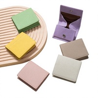 Portefeuille unisexe mini en cuir de vachette première couche, style japonais, texture raffinée, compact, léger, porte-monnaie à bouton-pression