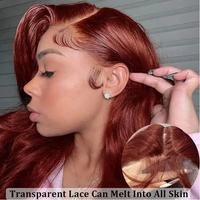 Wig Rambut Asli Vietnam Hitam 40 Inci 100% Virgin Lace Front, Model Loose Body Wave Brasil, HD Transparent Lace, Tanpa Lem, Dilengkapi Baby Hair