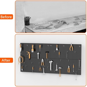 Panel Metálico Perforado de Acero de 24x36 Pulgadas para Organización de Herramientas, Estante de Exhibición para Montaje en Pared - Product Image 2