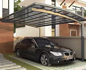 Abri de voiture en métal enduit de PVC imperméable, cadre en fibre de verre durable, tente de garage, pergola pliable de luxe pour <span class=keywords><strong>voitures</strong></span>, patio, voile en polycarbonate - Product Image 1