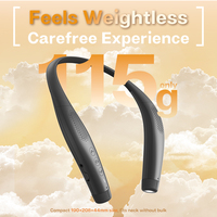 Casque tour de cou mains libres double mode pour haut-parleur BT 6.0, stéréo sans fil avec basses et microphone intégré, idéal pour le sport, les activités de plein air et les voyages