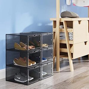 Voice Control Rectangle Foldable Stackable Sneaker Storage Led Box Side Open Transparent <b>Plastic</b> Magnetic Shoe Box Led Light - Product Image 5