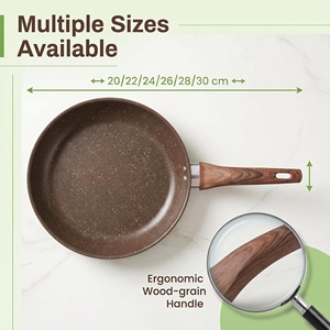 Wok en fonte pré-assaisonné 20/22/24/26/28/30 cm, poêle à frire antiadhésive compatible induction, durable et saine pour la cuisson - Product Image 4