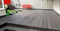 Plancher composite WPC gaufré ignifuge pour extérieur, revêtement de sol en bois-plastique antidérapant pour projets de jardin