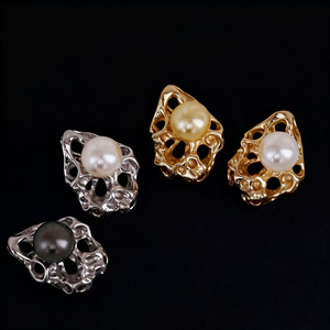 31467 Accesorios de Perlas DIY, Colgante de Plata S925, Cuentas de 7-8mm, Base Vacía para Colgante, Colgante Dorado/Plateado, Componentes de Joyería de Moda - Product Image 2