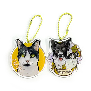 Móc Khóa Quyến Rũ Acrylic Nhựa Epoxy Hai Lớp Lấp Lánh In Hình Tùy Chỉnh Có Khóa Ngôi Sao Làm Quà Tặng - Product Image 1