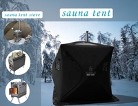 Tente de sauna d'hiver Warmfire Oxford à triple couche pour la pêche sur glace, grande fenêtre, une chambre, ouverture rapide automatique, durable et thermique