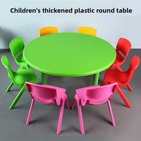 Table pour enfants Dake réglable en hauteur, en plastique coloré, 4 places, style moderne minimaliste, table à manger détachable pour la maternelle