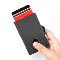 Penjualan laris dompet Popup kulit asli tempat kartu anti-rfid anti-maling tempat kartu kredit Bank Pop-up