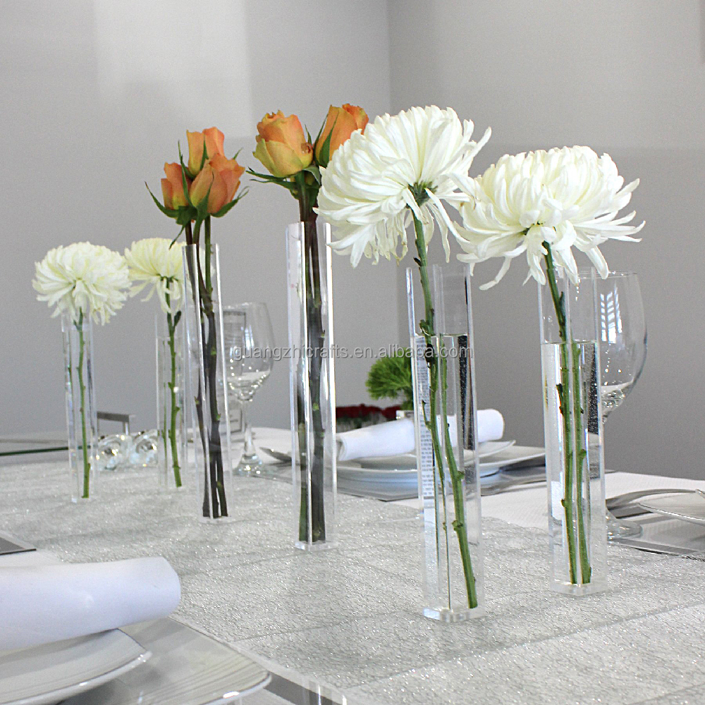 Jarrón Acrílico Transparente Cilíndrico 40 Cm - Irrompible, Ideal Para Centros De Mesa Y Decoración