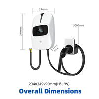 Cargador de Vehículos Eléctricos GDON Estándar Europeo de 11 kW y 16 A, Tipo 2, Trifásico, Montado en Pared, Estación de Carga EVSE Inteligente con Pantalla LCD de 4,3 Pulgadas