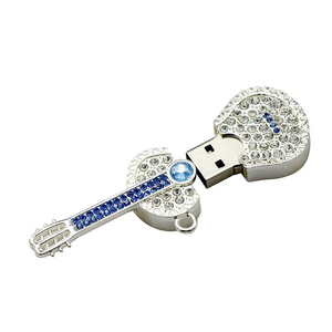 Promocional elegante Metal cristal guitarra forma USB <span class=keywords><strong>Flash</strong></span> Drives 3,0 4G 8G 16G modelo de moda Pendrive para regalo Usb Sticks 2,0 - Product Image 4