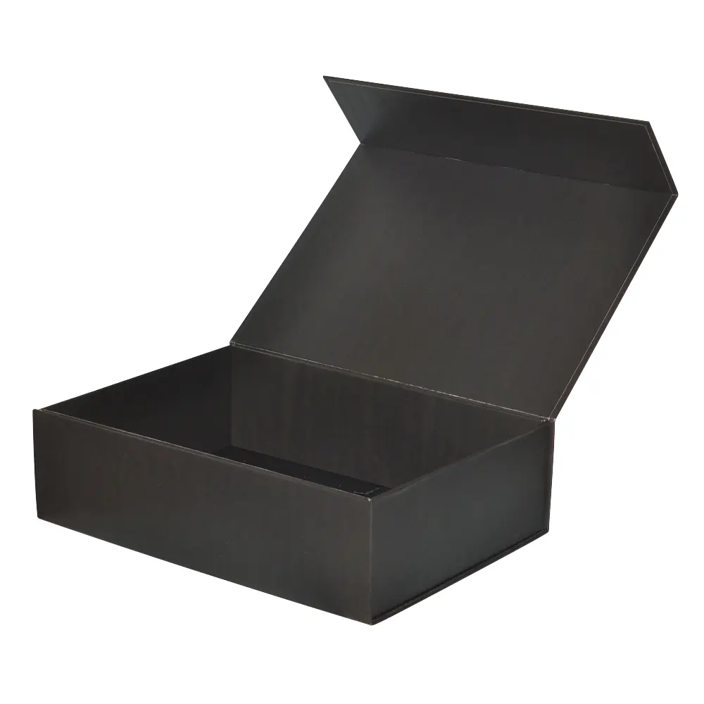 Benutzer definierte Logo schwarz Luxus Pappe Papier faltbare magnetische Geschenk verpackung Box mit Gold Stempel Logo