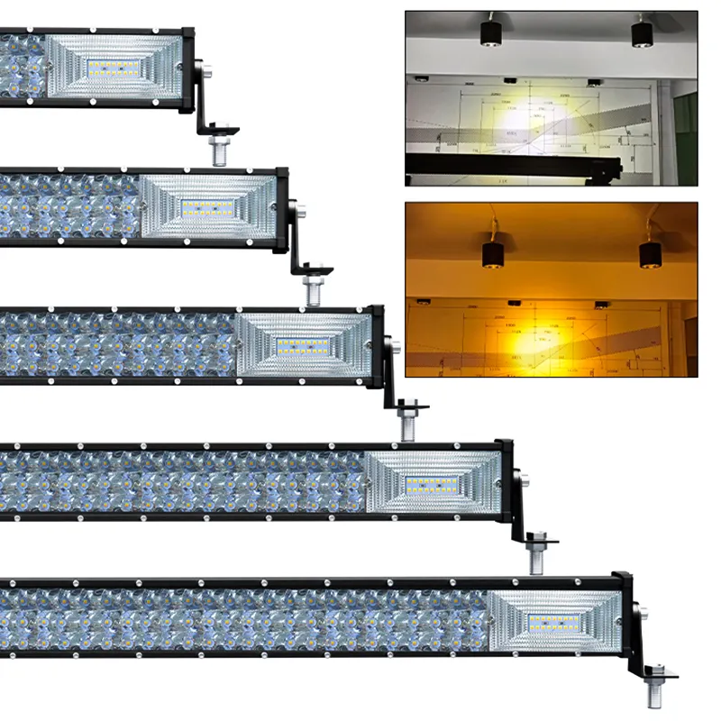 ダブルカラー3列270w405w 459w 540w 675w4x4トラックカーLEDライトバーLEDワークオフロードライトバー