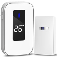 Sonnette sans fil étanche avec affichage de la température pour système auto-générateur sans batterie pour personnes âgées pour une utilisation en appartement