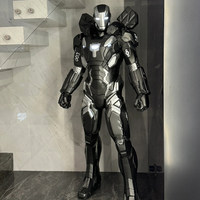 Figurine d'action Marvel Iron Man War Machine, modèle 1:1, sculpture en fibre de verre, lumineuse, faite à la main, décoration de bar, salon, grande taille