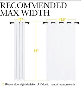 100% Blackout Window <strong>Curtain</strong> Panels 84 Inches <strong>Drop</strong> Thermal Insulated Draperies White 2 Pieces 52 Wide Each Panel Cold - Product Image 4