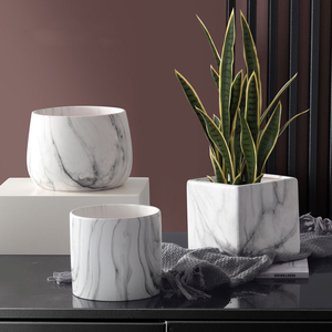 עציץ קרמי בעיצוב חוטי זהב, דמוי שיש, מעץ, לשימוש פנים וחוץ, 6 גדלים, סיטונאי, לעציצים ופרחים - Product Image 4