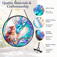 Attrape-soleil Xinhangchen Dragon Fée Art Déco 20 cm en verre teinté, écologique, décoration d'intérieur, cadeau pour mariage et fête