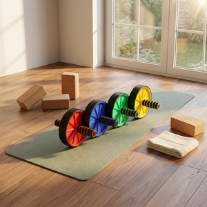 Rodillera Desmontable <span class=keywords><strong>para</strong></span> Rueda Abdominal de Doble Rueda con Asas de Agarre <span class=keywords><strong>para</strong></span> Ejercicios <span class=keywords><strong>Abdominales</strong></span>, Gimnasio, <span class=keywords><strong>Principiantes</strong></span>, Reduce Grasa Abdominal - Product Image 4