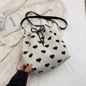 Borsa a tracolla estiva da donna in maglia con lettere, stile casual, in poliestere, con fodera, design giapponese, all'ingrosso - Product Image 2