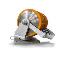 Roda Kontainer Tugas Berat dengan Kunci Putar, Roda Baja Solid, Rem Samping, Kustomisasi OEM/ODM, untuk Kontainer Pengiriman ISO