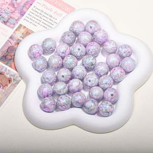 Couleur trou droit perles en vrac changement progressif couleur Texture irrégulière bricolage téléphone portable chaîne sac chaîne perlée accessoires - Product Image 3